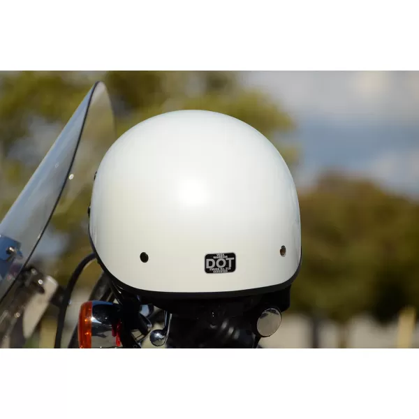 Vega Helmets Half Size Warrior Motorcycle HelmetPearl White