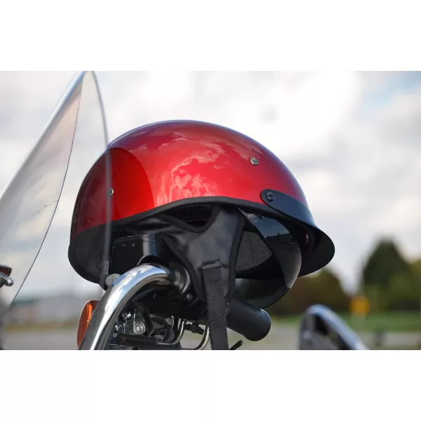 Vega Helmets Half Size Warrior Motorcycle HelmetVelocity Red