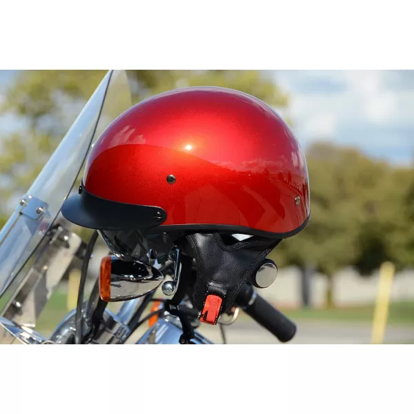 Vega Helmets Half Size Warrior Motorcycle HelmetVelocity Red