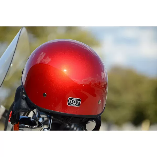 Vega Helmets Half Size Warrior Motorcycle HelmetVelocity Red