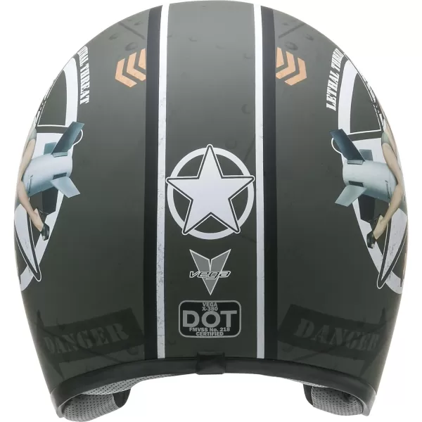 Vega Vintage Motorcycle Helmet for Men amp Women Classic Retro Open Face Design Lightweight DOT Certified for Motorbike Cruiser Moped Scooter ATVBombs Away Graphic