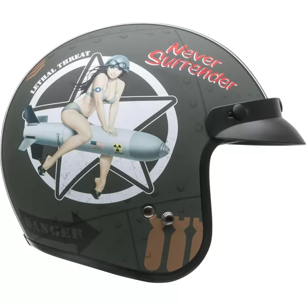 Vega Vintage Motorcycle Helmet for Men amp Women Classic Retro Open Face Design Lightweight DOT Certified for Motorbike Cruiser Moped Scooter ATVBombs Away Graphic