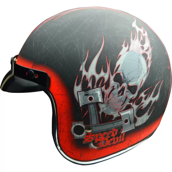 Vega Vintage Motorcycle Helmet for Men amp Women Classic Retro Open Face Design Lightweight DOT Certified for Motorbike Cruiser Moped Scooter ATVSpeed Devil Graphic