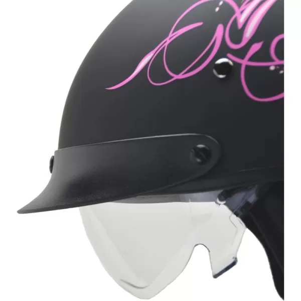 Vega Helmets Half Size Warrior Motorcycle HelmetClear Shield