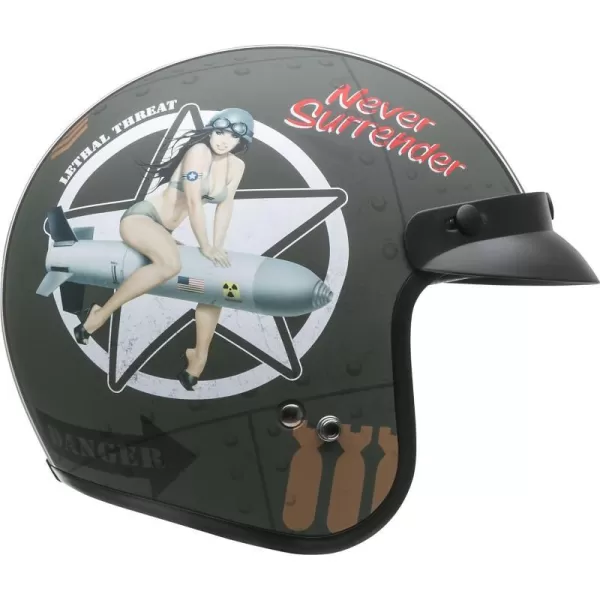 Vega Vintage Motorcycle Helmet for Men amp Women Classic Retro Open Face Design Lightweight DOT Certified for Motorbike Cruiser Moped Scooter ATVBombs Away Graphic