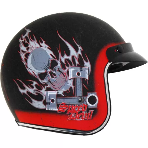 Vega Vintage Motorcycle Helmet for Men amp Women Classic Retro Open Face Design Lightweight DOT Certified for Motorbike Cruiser Moped Scooter ATVSpeed Devil Graphic