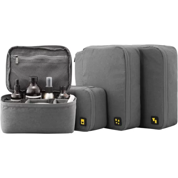 LEVEL8 4 Set Packing Cubes for Carry On Suitcase, Luggage Packing Organizers bag for Travel Accerssories Travel Essentials - Grey
