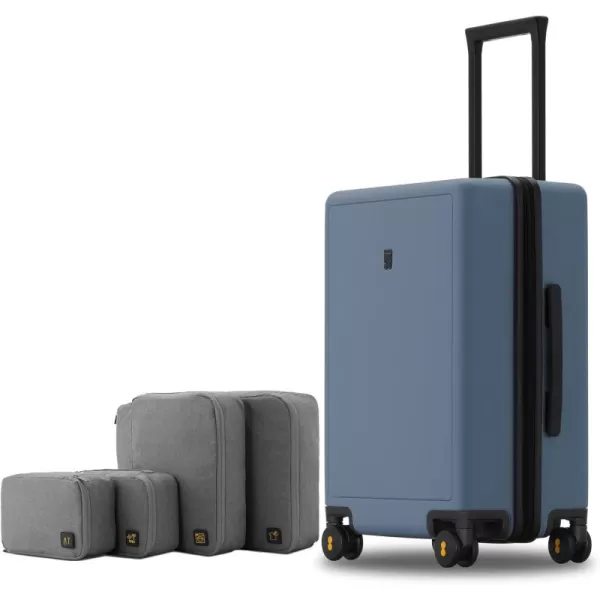 LEVEL8 Elegance Carry On Suitcase, 20” Hardside Luggage with TSA Lock, Spinner Wheels-Black, 20-Inch
