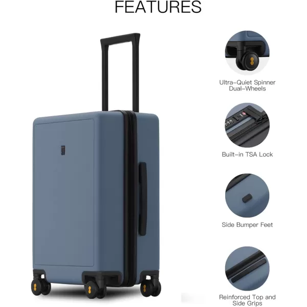 LEVEL8 Elegance Carry On Suitcase, 20” Hardside Luggage with TSA Lock, Spinner Wheels-Black, 20-Inch