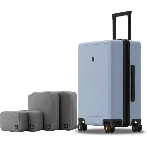 LEVEL8 Elegance Carry On Suitcase, 20” Hardside Luggage with TSA Lock, Spinner Wheels-Black, 20-Inch