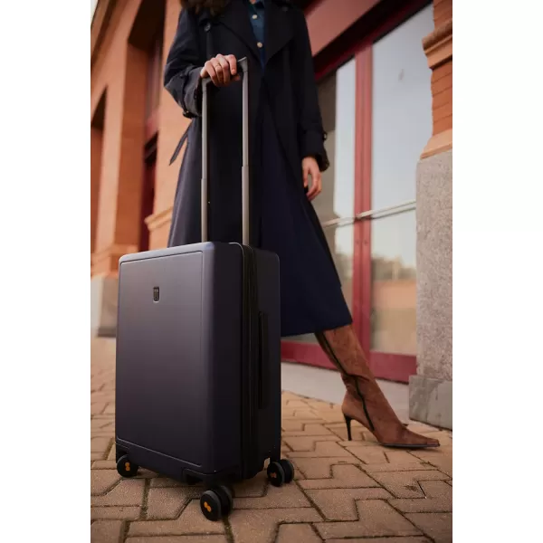 LEVEL8 Elegance Carry On Suitcase, 20” Hardside Luggage with TSA Lock, Spinner Wheels-Black, 20-Inch