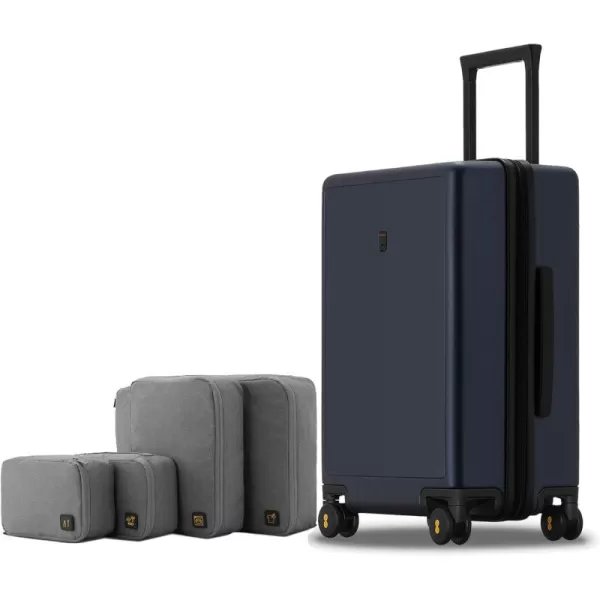 LEVEL8 Elegance Carry On Suitcase, 20” Hardside Luggage with TSA Lock, Spinner Wheels-Black, 20-Inch