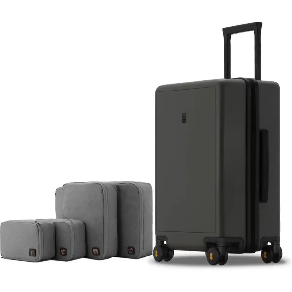 LEVEL8 Elegance Carry On Suitcase, 20” Hardside Luggage with TSA Lock, Spinner Wheels-Black, 20-Inch