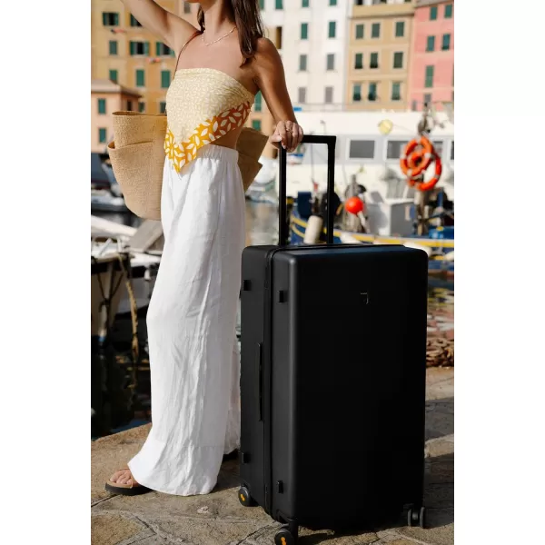 LEVEL8 Hard Shell Carry on Luggage Airline Approved, Carry on Suitcases with Wheels, Lightweight PC Luminous Textured Travel Luggage, TSA Approved, 20 Inch Small Carry-On, Black
