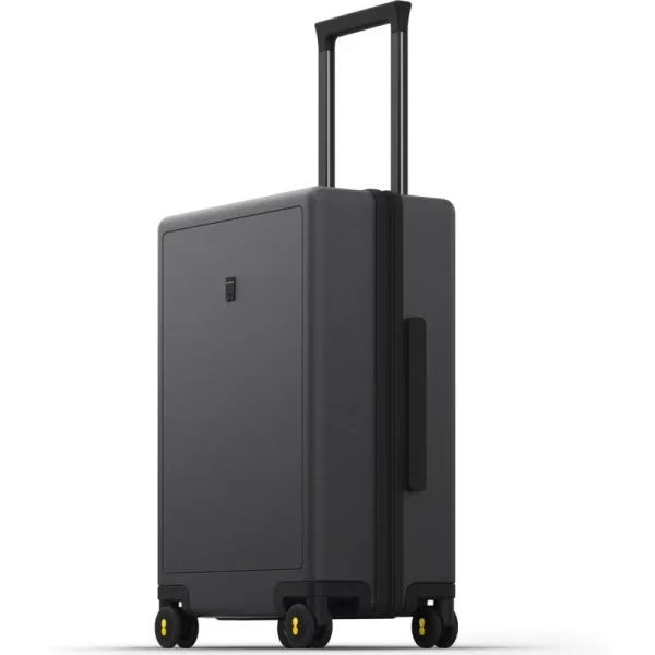 LEVEL8 Hard Shell Carry on Luggage Airline Approved, Carry on Suitcases with Wheels, Lightweight PC Luminous Textured Travel Luggage, TSA Approved, 20 Inch Small Carry-On, Black