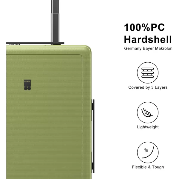 LEVEL8 Hard Shell Carry on Luggage Airline Approved, Carry on Suitcases with Wheels, Lightweight PC Luminous Textured Travel Luggage, TSA Approved, 20 Inch Small Carry-On, Black