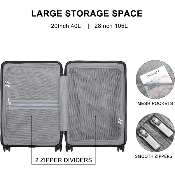 LEVEL8 Hard Shell Carry on Luggage Airline Approved, Carry on Suitcases with Wheels, Lightweight PC Luminous Textured Travel Luggage, TSA Approved, 20 Inch Small Carry-On, Black)