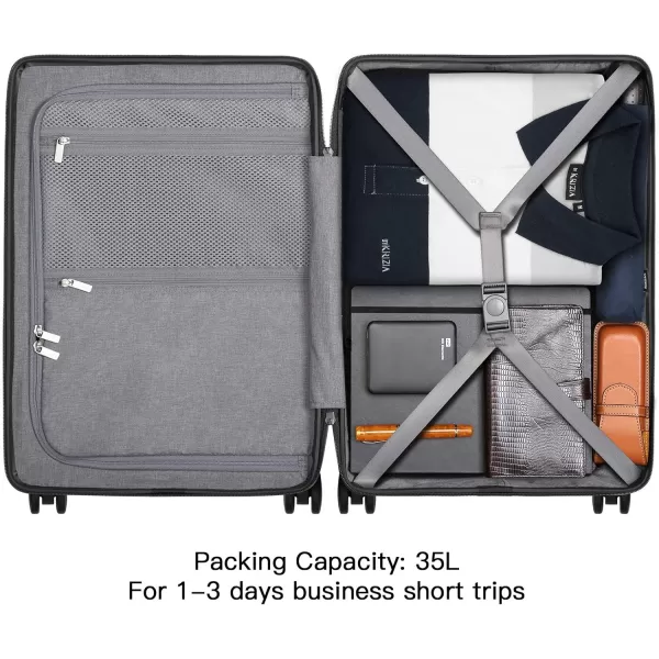LEVEL8 Road Runner Pro Carry-On Luggage, 20” Lightweight PC Hardside Suitcase with USB Charging Port, Spinner Trolley for Luggage with Front Compartment, TSA Lock 