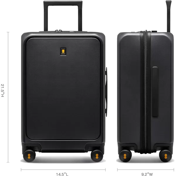 LEVEL8 Road Runner Pro Carry-On Luggage, 20” Lightweight PC Hardside Suitcase with USB Charging Port, Spinner Trolley for Luggage with Front Compartment, TSA Lock 