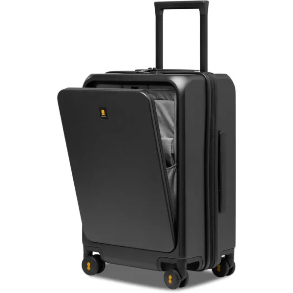 LEVEL8 Road Runner Pro Carry-On Luggage, 20” Lightweight PC Hardside Suitcase with USB Charging Port, Spinner Trolley for Luggage with Front Compartment, TSA Lock