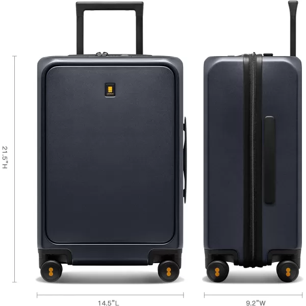LEVEL8 Road Runner Pro Carry-On Luggage, 20” Lightweight PC Hardside Suitcase with USB Charging Port, Spinner Trolley for Luggage with Front Compartment, TSA Lock 