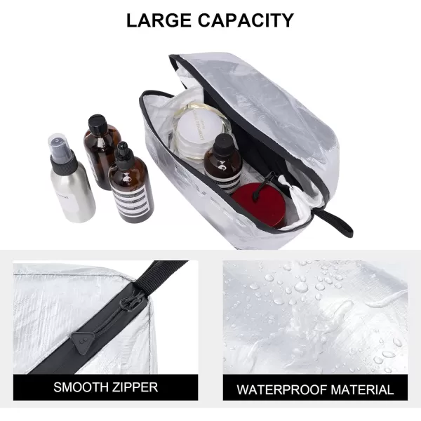 LEVEL8 Travel Packing Organizers, Lightweight Make Up Bags for Carry on Luggage,3 Piece Set- Silver