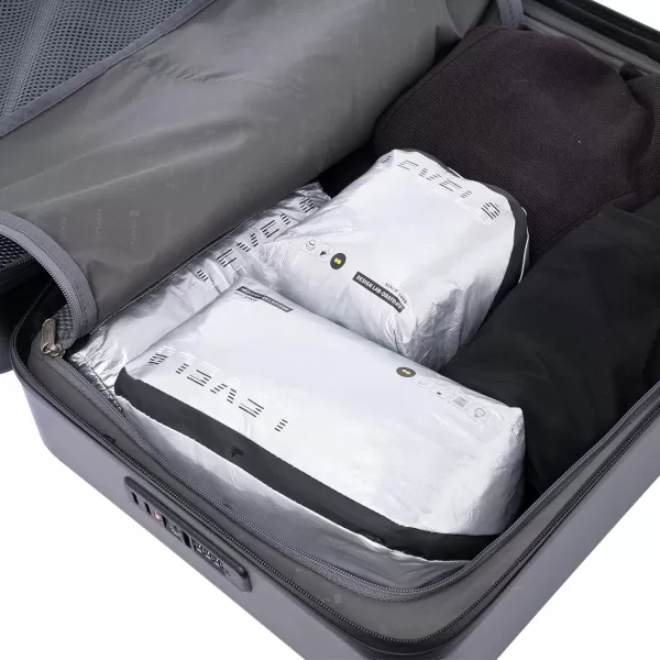 LEVEL8 Travel Packing Organizers, Lightweight Make Up Bags for Carry on Luggage,3 Piece Set- Silver