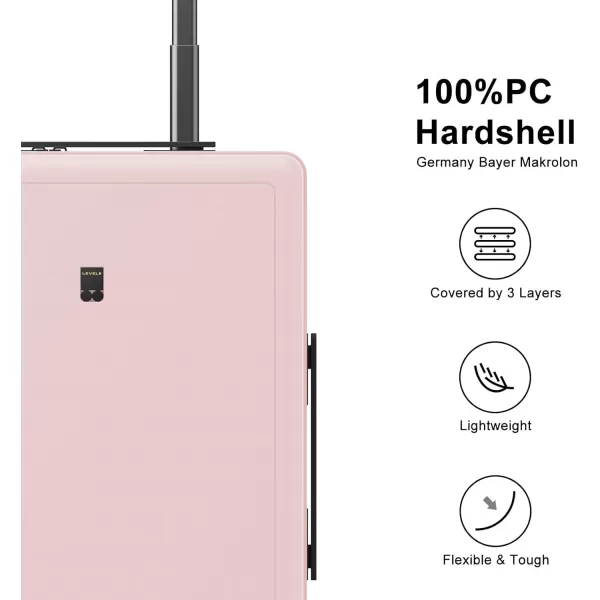 LEVEL8 Carry on Luggage 22x14x9 Airline Approved, Small Carry on Suitcases with Wheels, Lightweight PC Hardside Luminous Textured Luggage, TSA Approved, 18-Inch Carry-On,Black