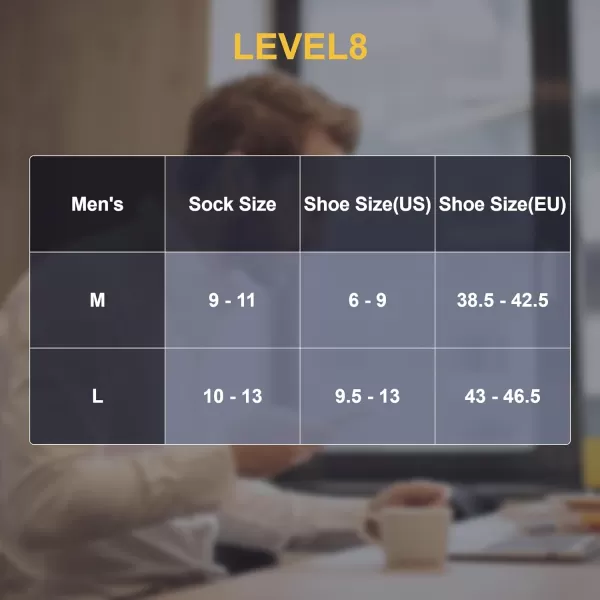 LEVEL8 Mens Work Crew Socks, Comfy Mid Calf Dress Socks, Moisture Wicking Long Running Athletic Boot Socks, 6 Pairs