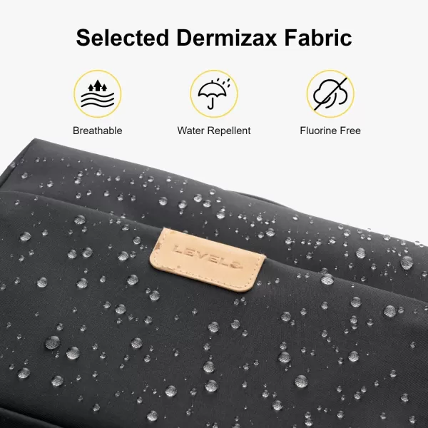 LEVEL8 Travel Toiletry Bag for Women Men, Travel Organizer Water Repellent, Makeup Organizer with Hang Hook for Travel Accessories-Large/Black