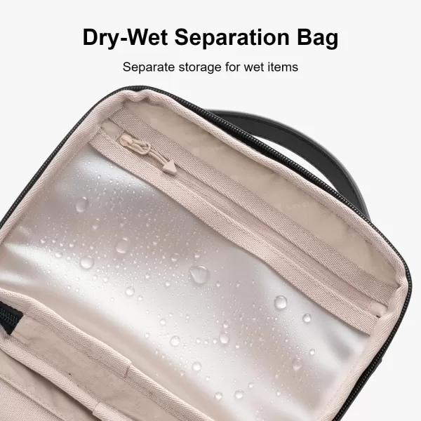 LEVEL8 Travel Toiletry Bag for Women Men, Travel Organizer Water Repellent, Makeup Organizer with Hang Hook for Travel Accessories-Large/Black