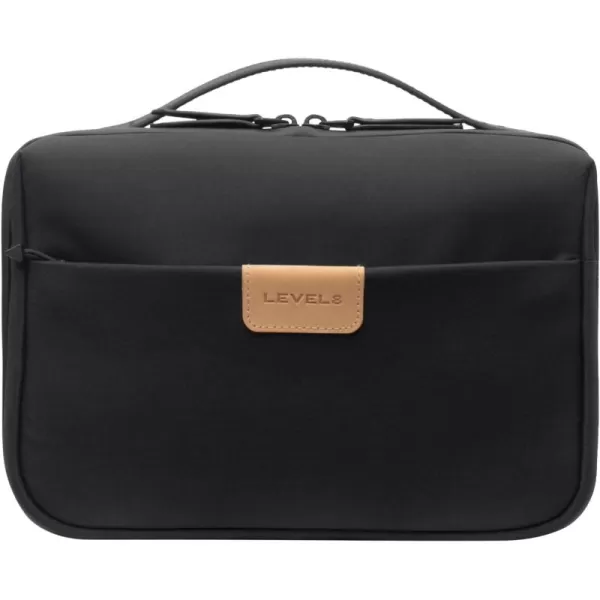 LEVEL8 Travel Toiletry Bag for Women Men, Travel Organizer Water Repellent, Makeup Organizer with Hang Hook for Travel Accessories-Large/Black