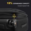 imageLEVEL8 Carry On Luggage Airline Approved with Compartment Softside Expandable Rolling Suitcase with Spinner Wheels Black CarryOn 20InchBlack