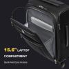 imageLEVEL8 Carry On Luggage Airline Approved with Compartment Softside Expandable Rolling Suitcase with Spinner Wheels Black CarryOn 20InchBlack