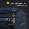 imageLEVEL8 Carry On Luggage Airline Approved with Compartment Softside Expandable Rolling Suitcase with Spinner Wheels Black CarryOn 20InchBlue