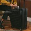 imageLEVEL8 Carry On Luggage with Compartment 20 Inch Lightweight Hard Shell Rolling Suitcase with Wheels Airline Approved with Front Pocket Double Tsa Locks BlackBlack