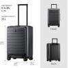 imageLEVEL8 Carry On Luggage with Compartment 20 Inch Lightweight Hard Shell Rolling Suitcase with Wheels Airline Approved with Front Pocket Double Tsa Locks BlackGrey