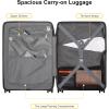 imageLEVEL8 Carry On Luggage with Compartment 20 Inch Lightweight Hard Shell Rolling Suitcase with Wheels Airline Approved with Front Pocket Double Tsa Locks BlackBlack