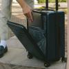 imageLEVEL8 Carry On Luggage with Compartment 20 Inch Lightweight Hard Shell Rolling Suitcase with Wheels Airline Approved with Front Pocket Double Tsa Locks BlackNavy Blue