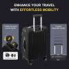 imageLEVEL8 Carry On Luggage with Compartment 20 Inch Softside Expandable Travel Rolling Suitcase with Spinner Wheels Tsa Locks Men and Women Black