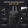 imageLEVEL8 Carry On Luggage with Compartment 20 Inch Softside Expandable Travel Rolling Suitcase with Spinner Wheels Tsa Locks Men and Women Black