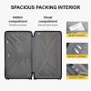 imageLEVEL8 Carry on Luggage Airline Approved with Spinner Wheels Lightweight Luminous Textured Travel Bags for Women Men Tsa Lock Cabin Suitcase 20 Inch Pickle GreenBlack