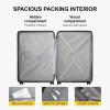 imageLEVEL8 Carry on Luggage Airline Approved with Spinner Wheels Lightweight Luminous Textured Travel Bags for Women Men Tsa Lock Cabin Suitcase 20 Inch Pickle GreenGrey