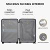 imageLEVEL8 Carry on Luggage Airline Approved with Spinner Wheels Lightweight Luminous Textured Travel Bags for Women Men Tsa Lock Cabin Suitcase 20 Inch Pickle GreenPink