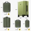 imageLEVEL8 Carry on Luggage Airline Approved with Spinner Wheels Lightweight Luminous Textured Travel Bags for Women Men Tsa Lock Cabin Suitcase 20 Inch Pickle GreenPickle Green
