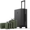 imageLEVEL8 Carry on Luggage Airline Approved with Spinner Wheels Lightweight Luminous Textured Travel Bags for Women Men Tsa Lock Cabin Suitcase 20 Inch Pickle GreenGrey