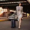 imageLEVEL8 Elegance Carryon Suitcase 20 Inch Carry on Luggage Hardside Large Suitcases with Wheels Tavel Bag with Tsa Lock BlackNavy Blue