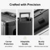 imageLEVEL8 Gibraltar Carry on Luggage 20 Inch Aluminum Zipperless Luggages Airline Approved Hardside Suitcase with TSA Lock and Spinner Wheels SilverDark Grey