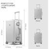 imageLEVEL8 Gibraltar Carry on Luggage 20 Inch Aluminum Zipperless Luggages Airline Approved Hardside Suitcase with TSA Lock and Spinner Wheels SilverSilver
