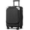 imageLEVEL8 Grace Carry on Luggage Airline Approved 20 Inch Expandable Hardside Suitcases with wheels AbsPc Harshell Spinner Luggages with Tsa Lock RedBlack